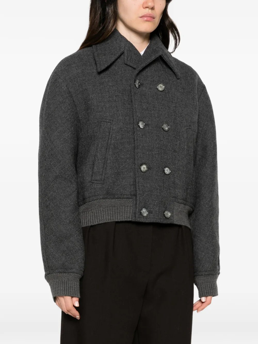 AMI Paris double-breasted bomber jacket Grijs