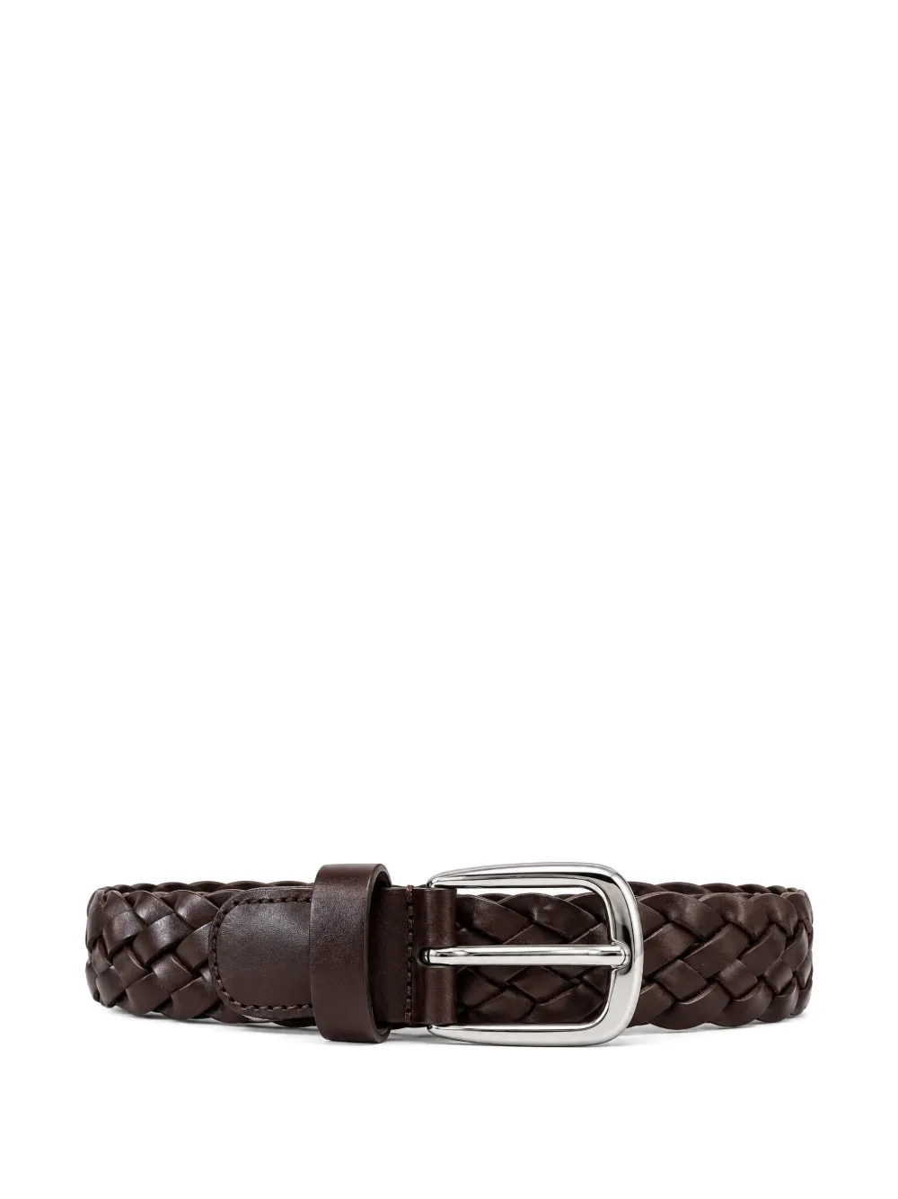 Anderson's braided leather belt - Marrone