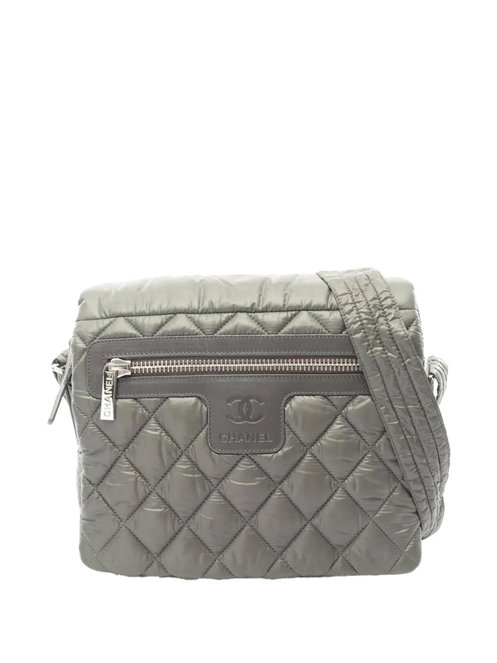 CHANEL Pre-Owned 2009-2010 Small Quilted Nylon Coco Cocoon Messenger Bag crossbody bag - Green