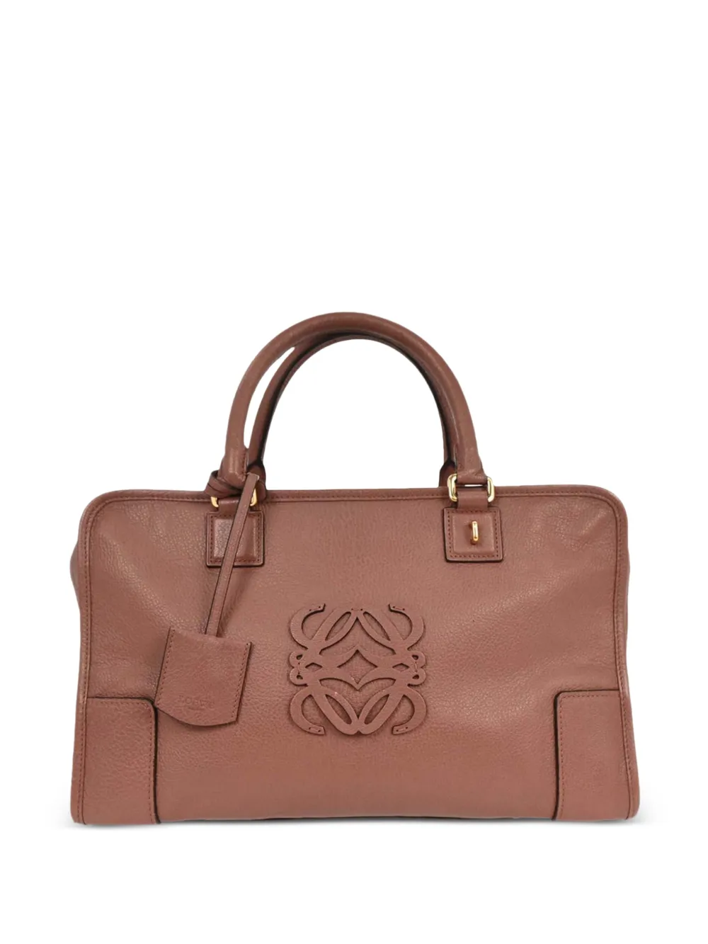 Loewe Pre-Owned 36 Amazona logo-embossed tote bag - Marron Loewe Pre-Owned 36 Amazona logo-embossed tote bag - Marron