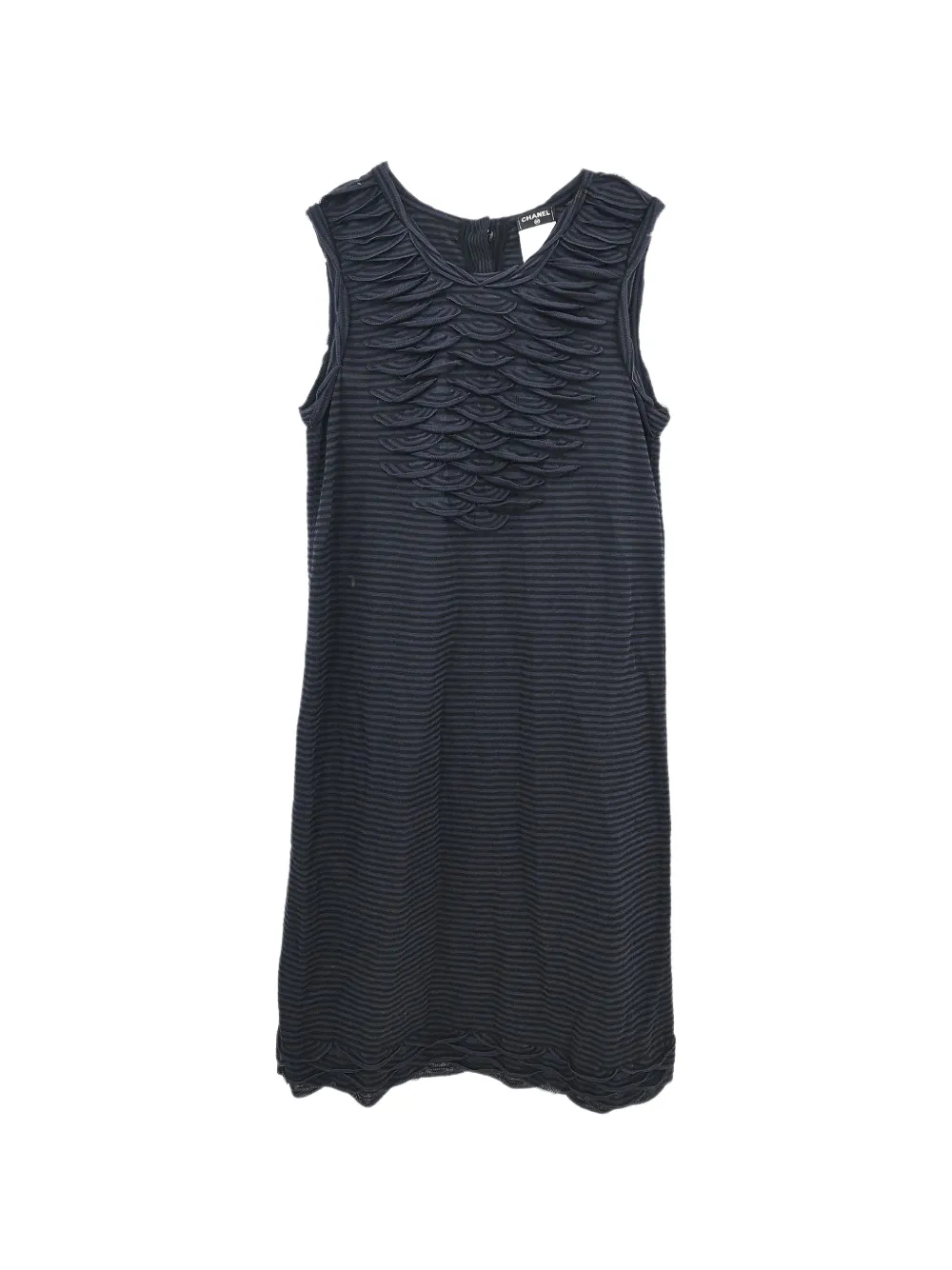 CHANEL Pre-Owned ruffled striped mini dress - Blu