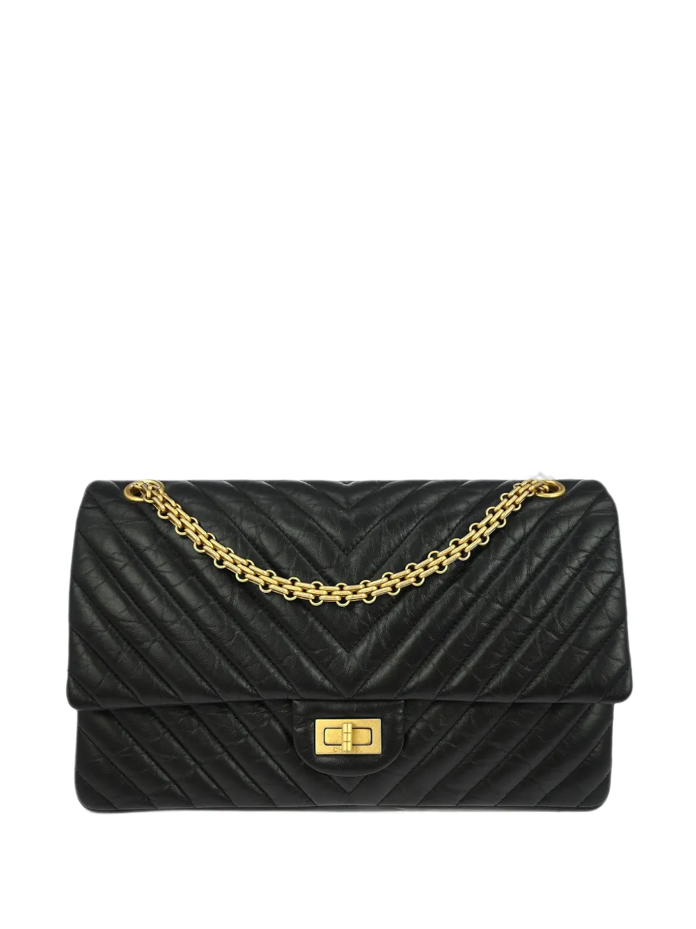 CHANEL Pre-Owned 2018 Chevron Classic Double Flap shoulder bag - Black