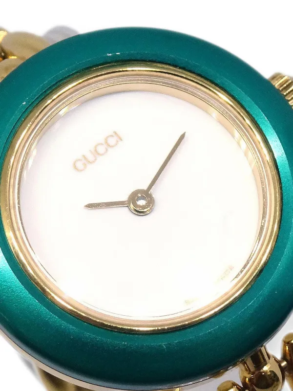 Gucci Pre-owned Chameleon Change Bezel Watch in White