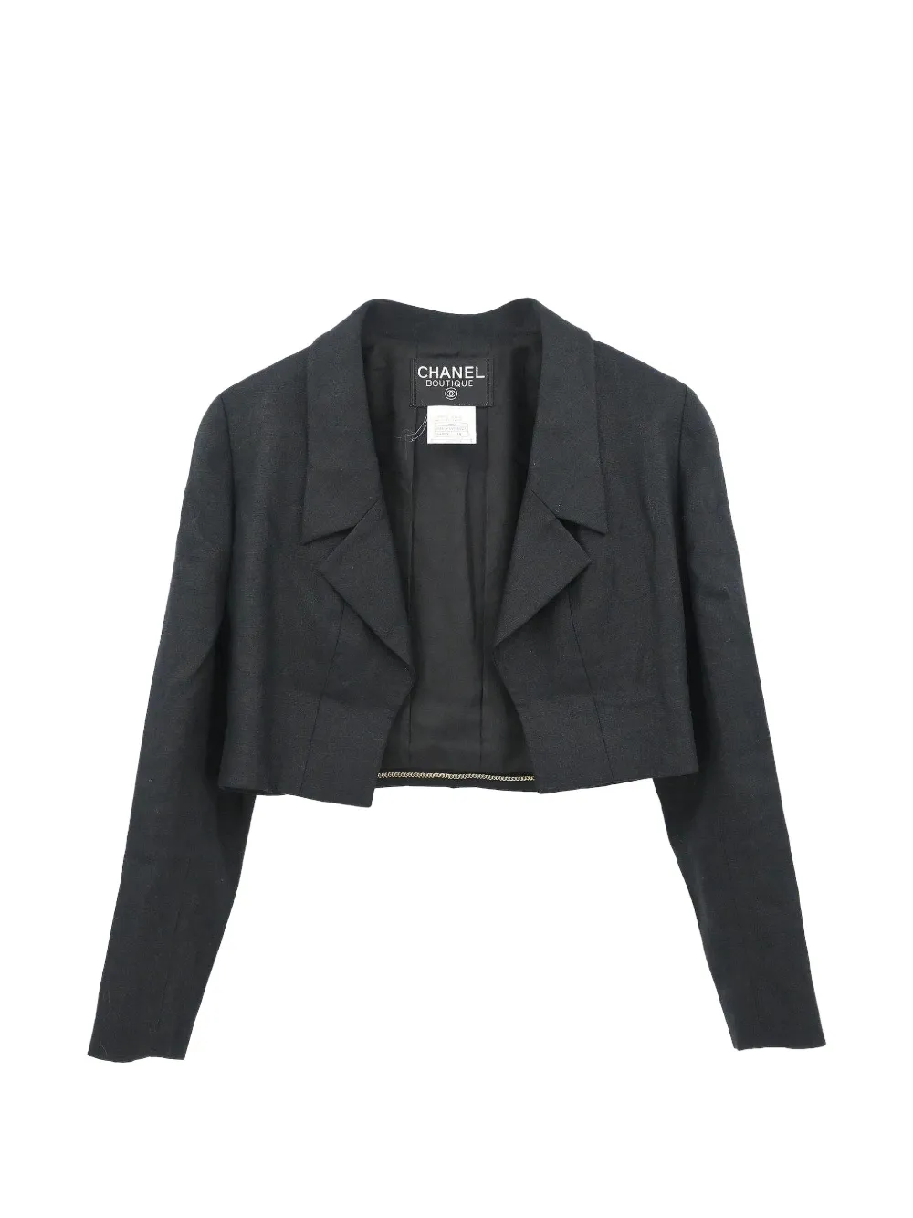 CHANEL Pre-Owned 1995 open-front cropped blazer - Noir CHANEL Pre-Owned 1995 open-front cropped blazer - Noir