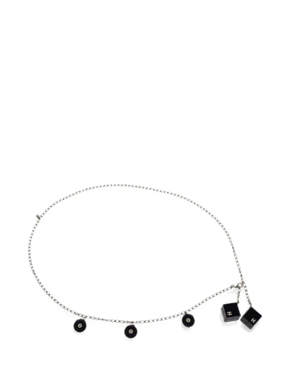 CHANEL Pre-Owned Cube Record chain belt - Argento