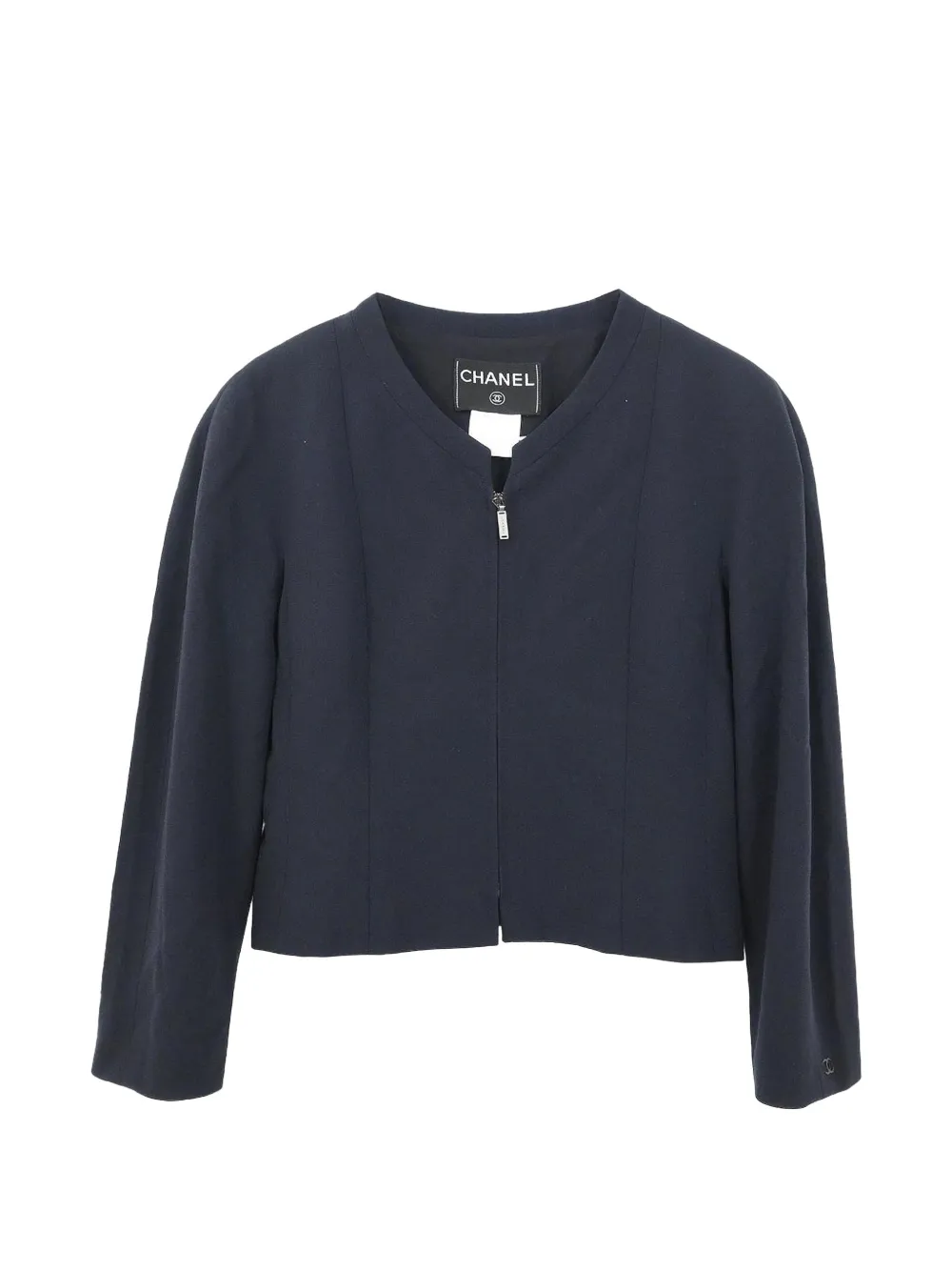 CHANEL Pre-Owned 1999 single-breasted zip-up blazer - Blu