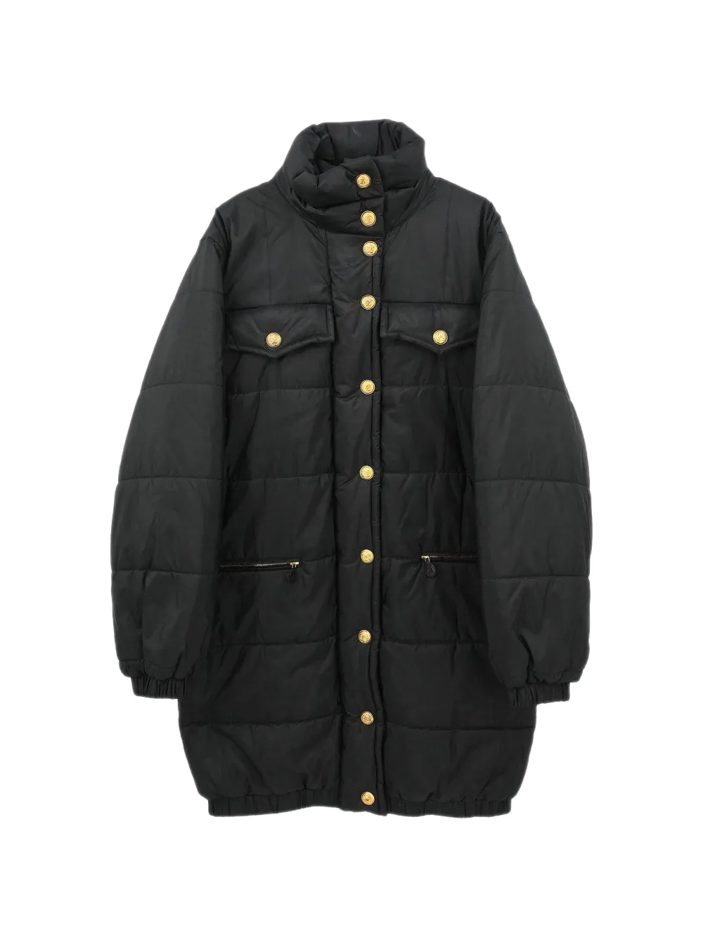CHANEL Pre-Owned 1996 CC turn-lock puffer coat - Black