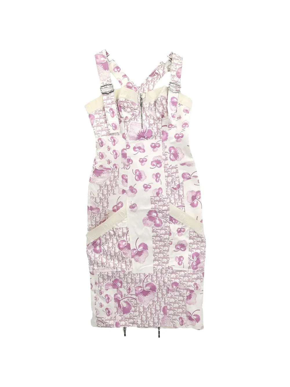 Christian Dior Pre-Owned 2005 Trotter denim midi dress - Blanc Christian Dior Pre-Owned 2005 Trotter denim midi dress - Blanc