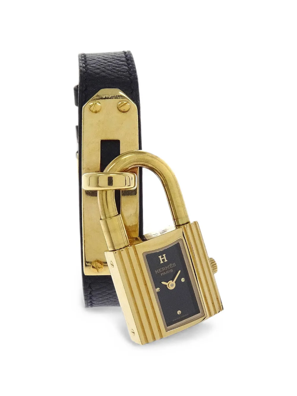 Pre-owned Hermes Kelly 20mm Watch In Black