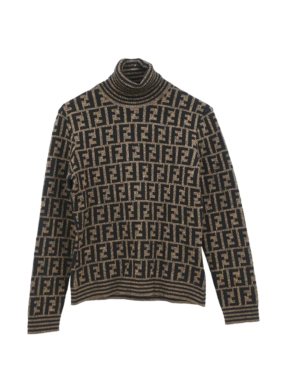 Fendi Pre-Owned Zucca roll-neck sweater - Braun