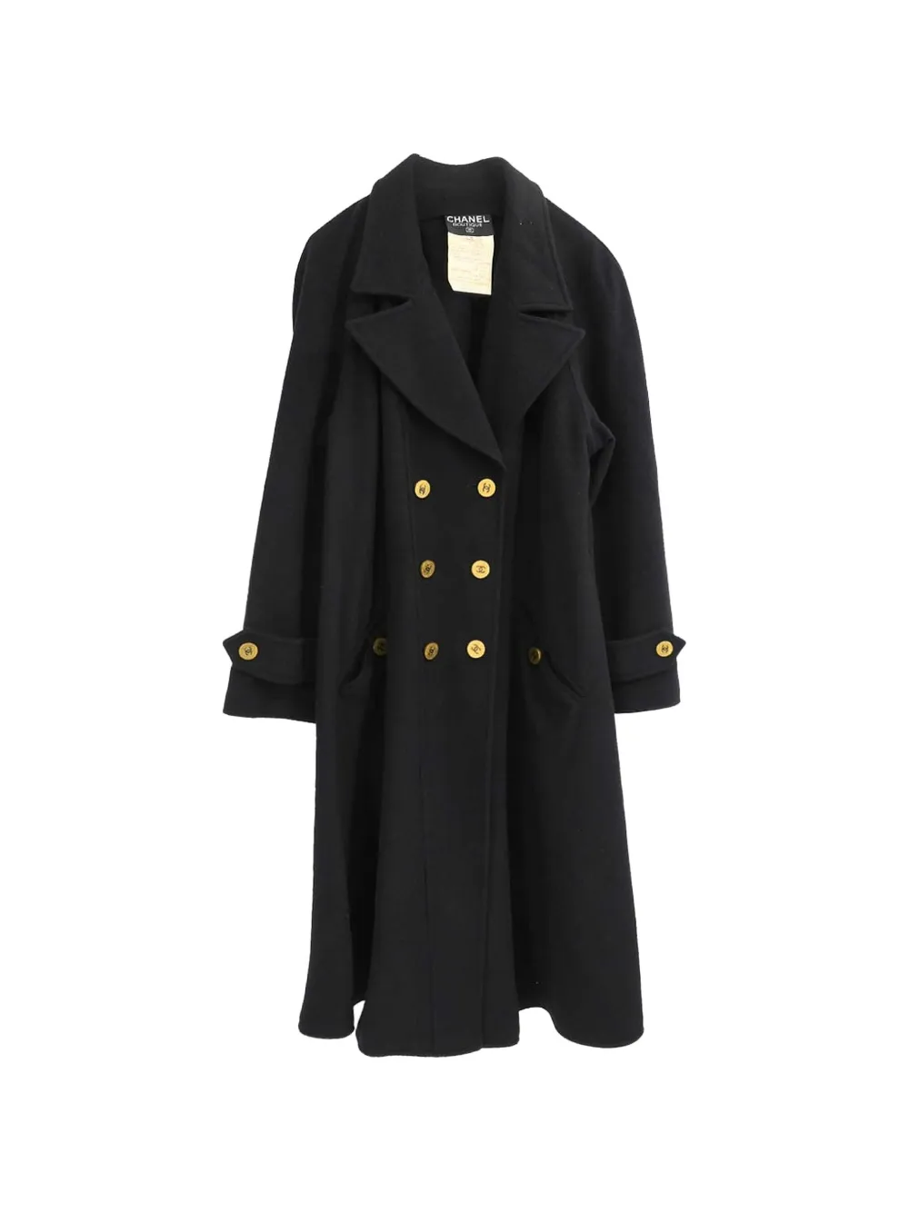 CHANEL Pre-Owned 1994 double-breasted CC button coat - Nero