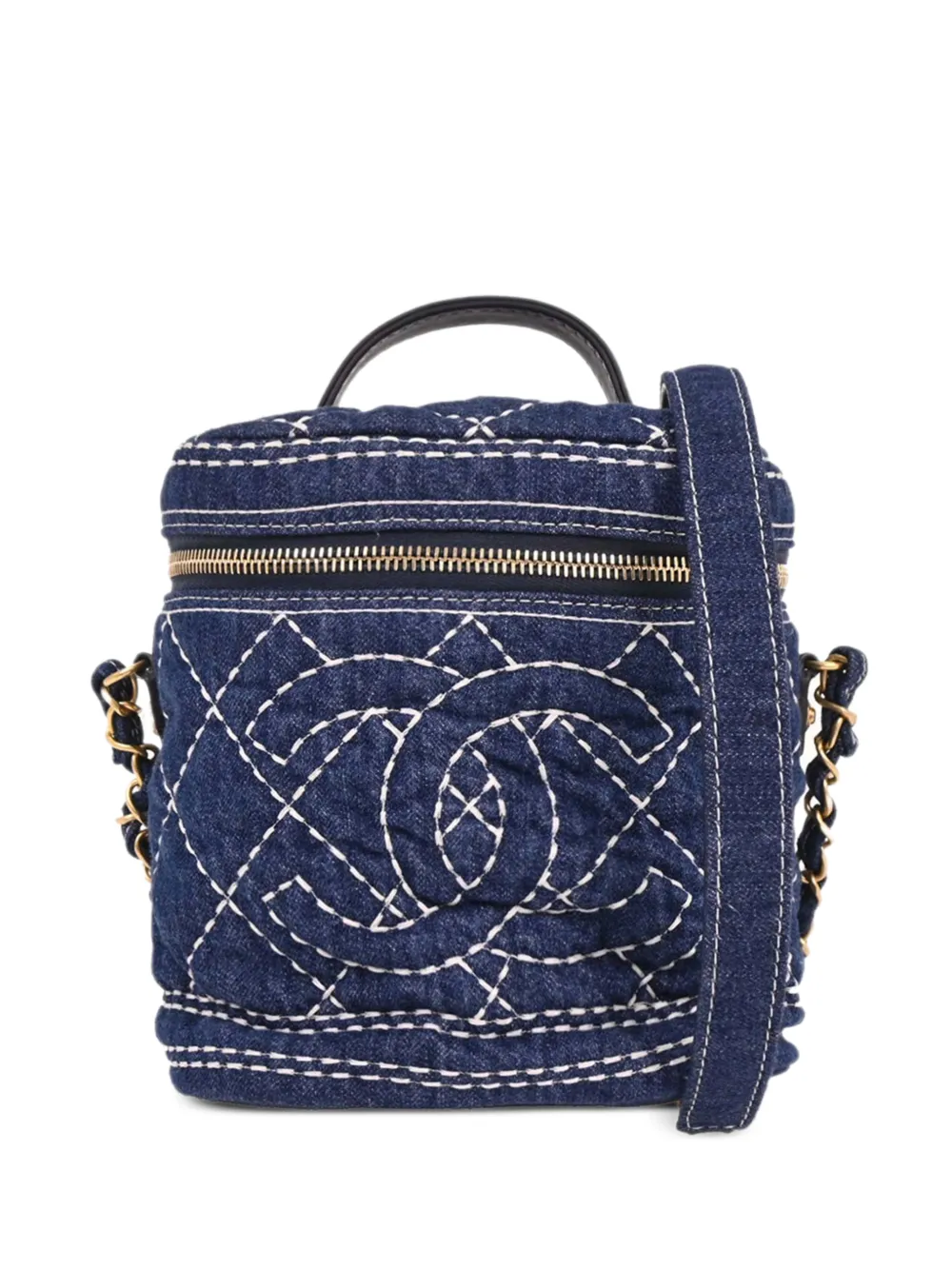 CHANEL Pre-Owned 2019 quilted CC tote bag - Blu