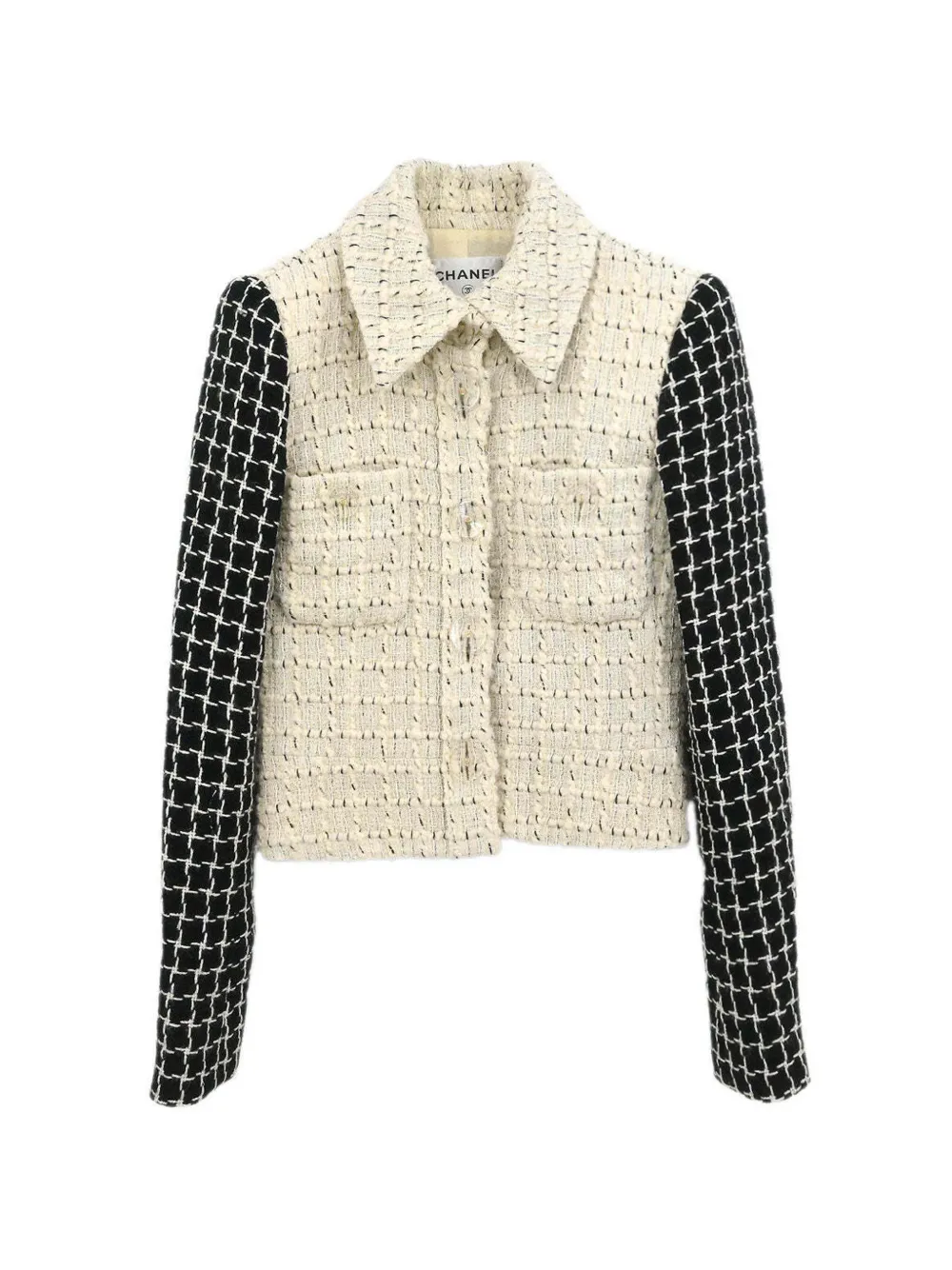 CHANEL Pre-Owned 2017 single-breasted tweed jacket - Nude