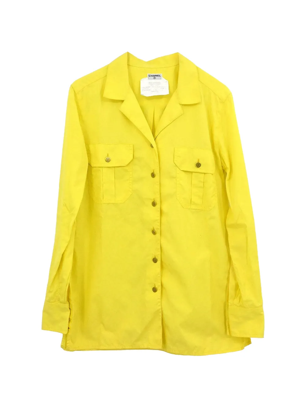 CHANEL Pre-Owned chest-pockets button-up Shirt | Yellow | FARFETCH