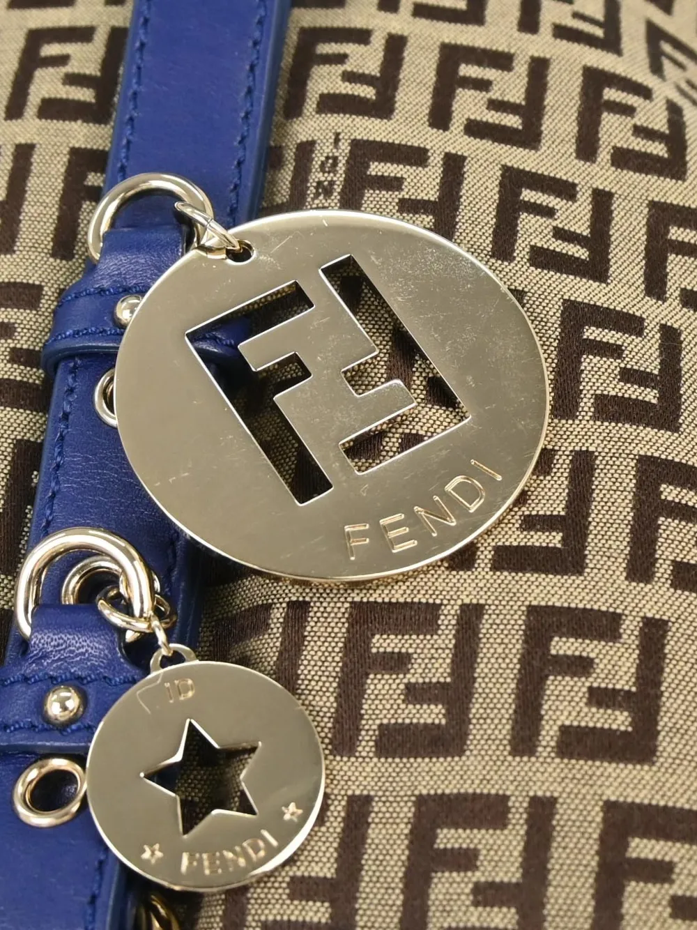 Fendi Pre-Owned Zucchino canvas shopper met logobedel Beige