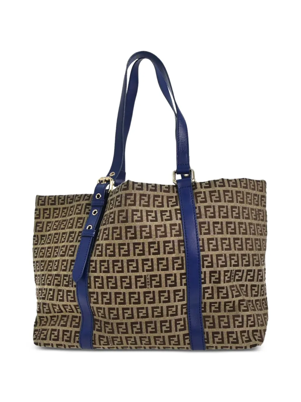 Fendi Pre-Owned Zucchino canvas shopper met logobedel Beige