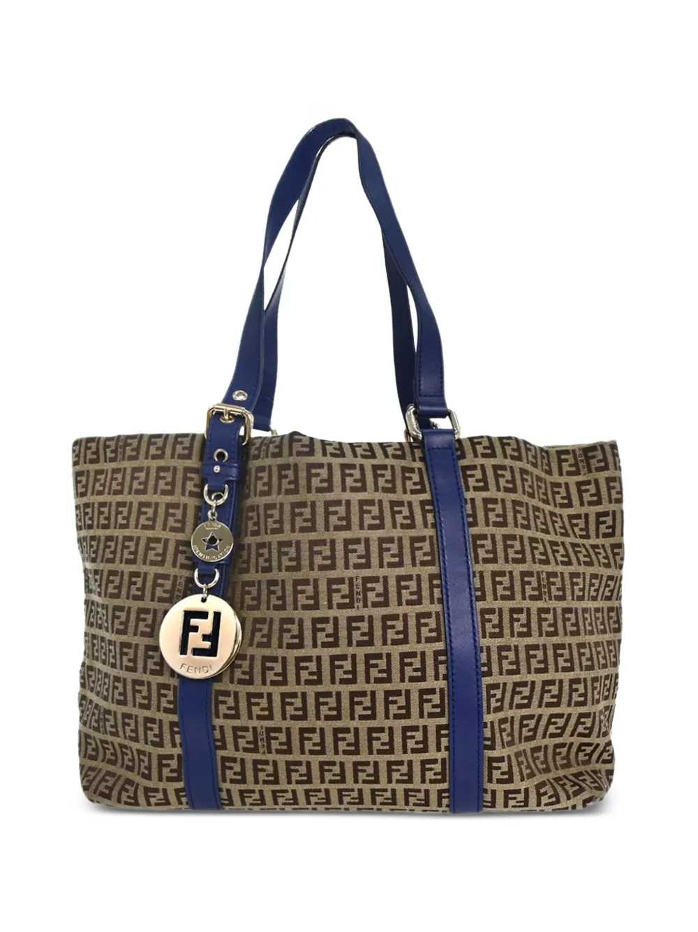 Fendi Pre-Owned Zucchino canvas shopper met logobedel Beige