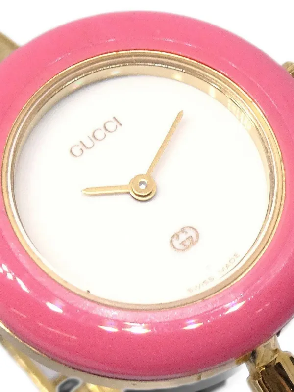 Gucci Pre-owned 11/12 Chameleon 25mm Watch in White