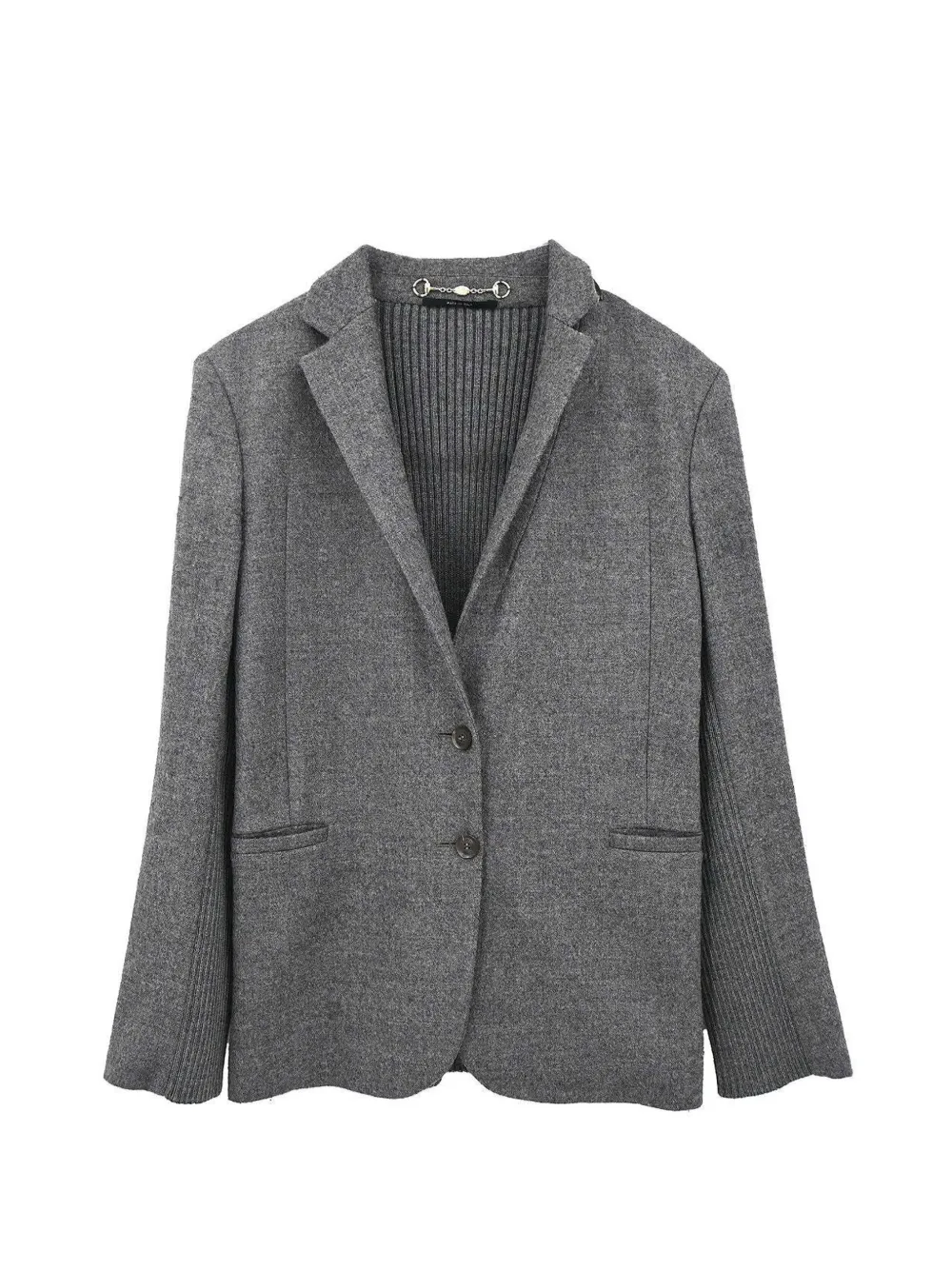 Gucci Pre-Owned 2010 Horsebit ribbed-panel blazer - Gris
