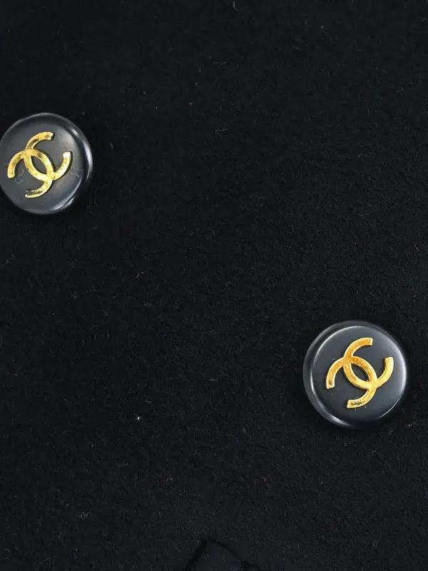CHANEL Pre-Owned 1993 double-breasted Coat | Black | FARFETCH