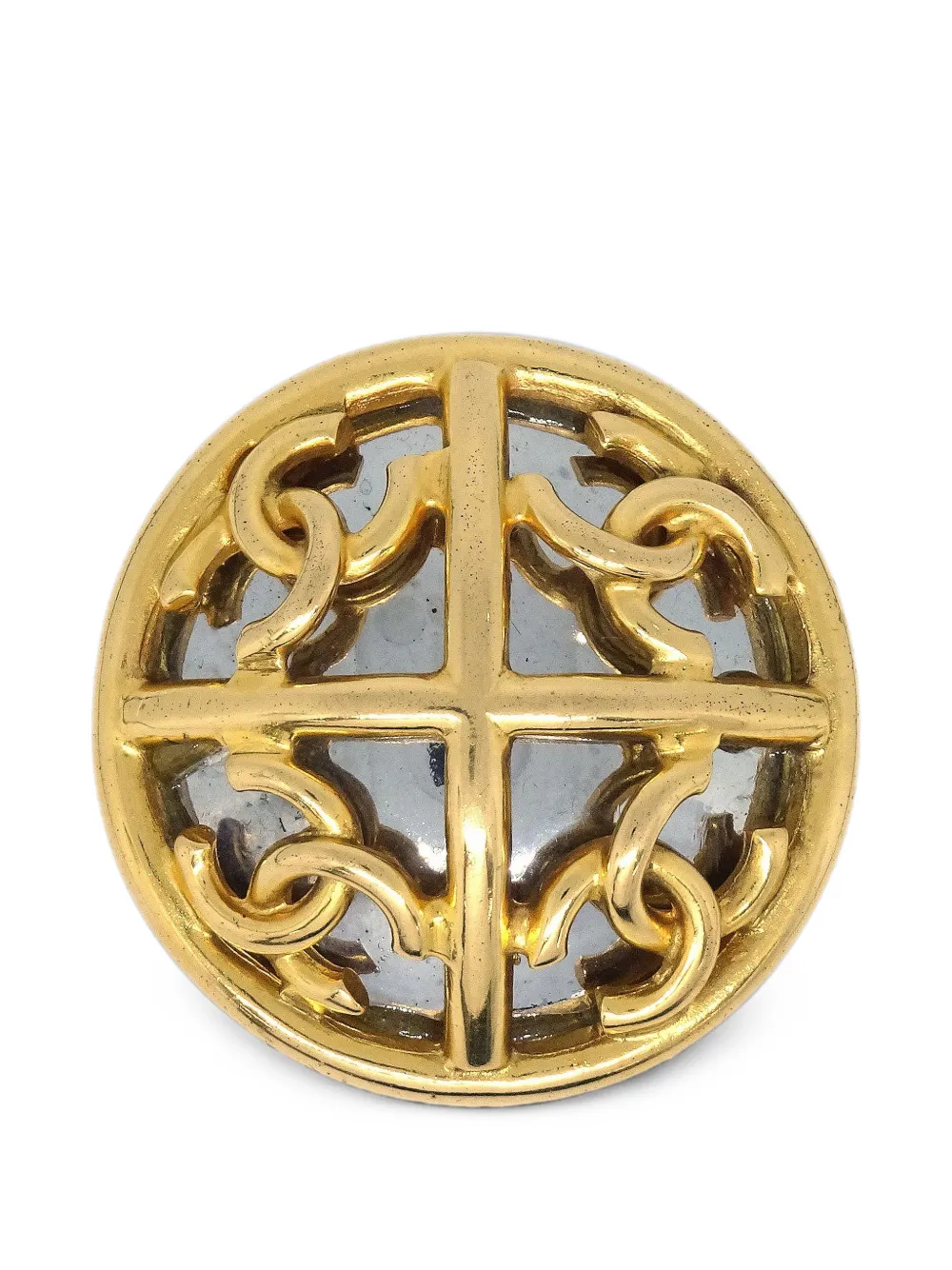 CHANEL Pre-Owned Interlocking C Medallion brooch - Oro