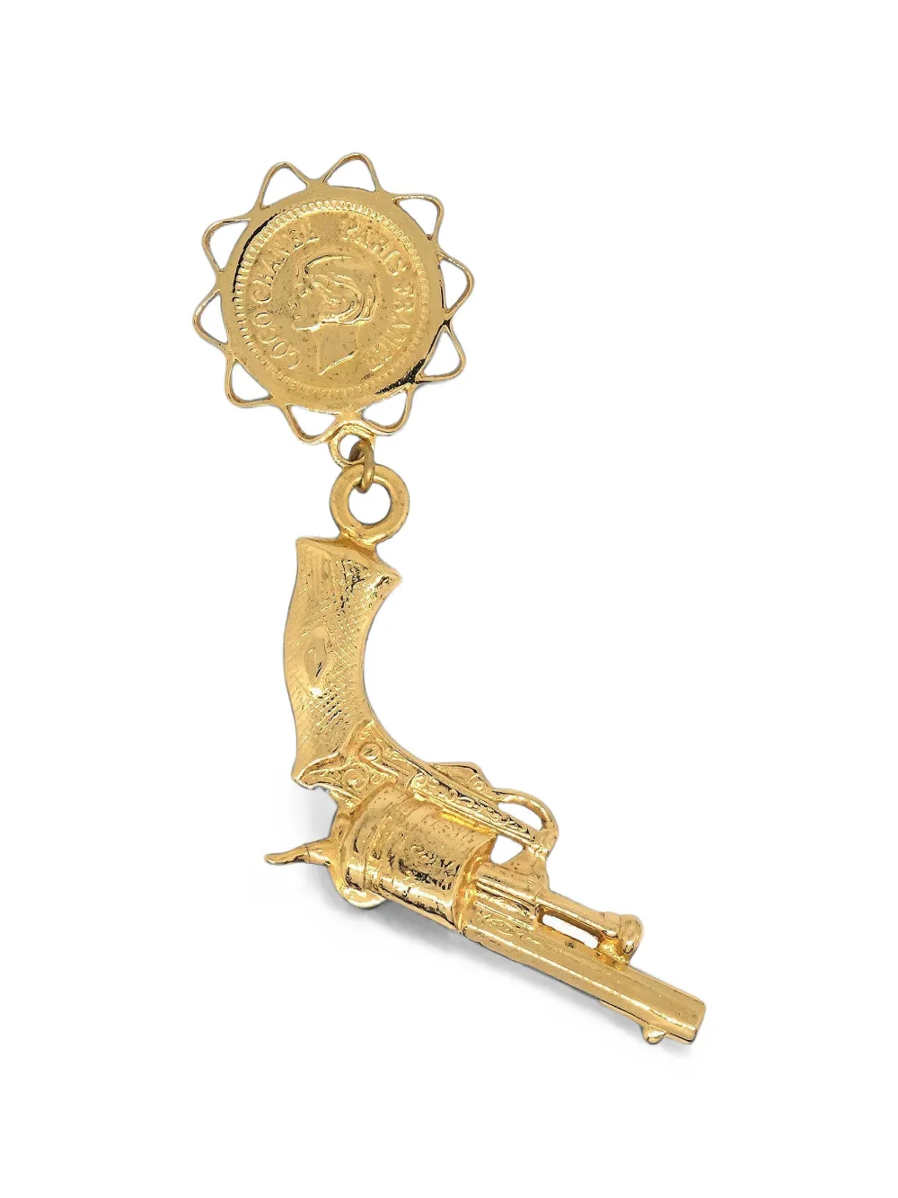 CHANEL Pre-Owned gun-pendant brooch - Gold