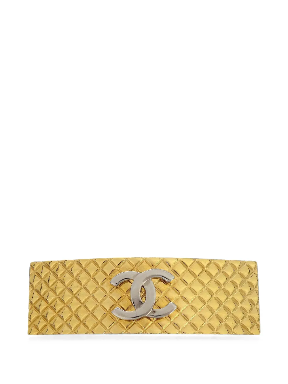 CHANEL Pre-Owned quilted logo-plaque hair clip - Oro