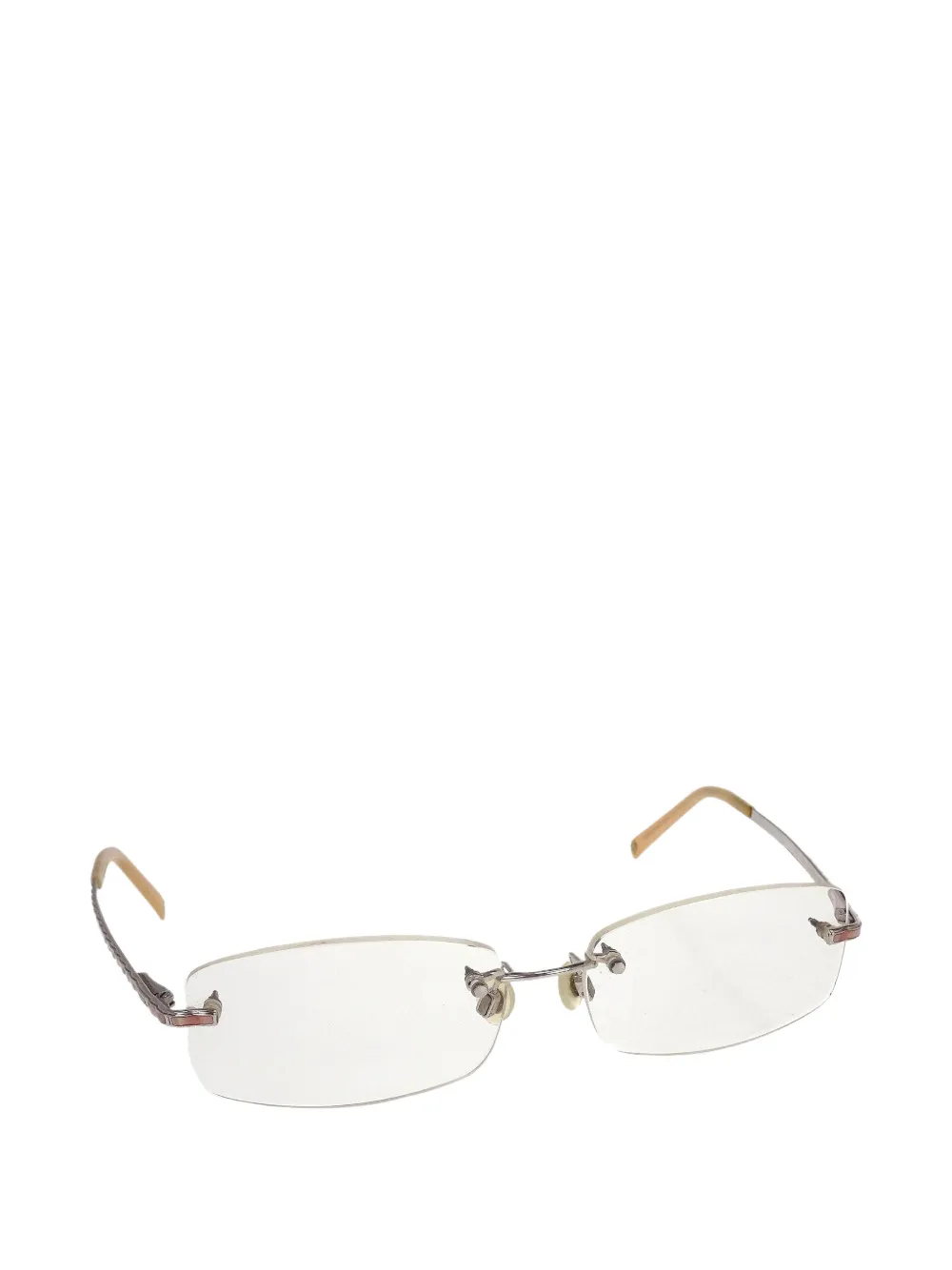 CHANEL Pre-Owned lunettes de vue à verres rectangulaires - Argent CHANEL Pre-Owned lunettes de vue à verres rectangulaires - Argent