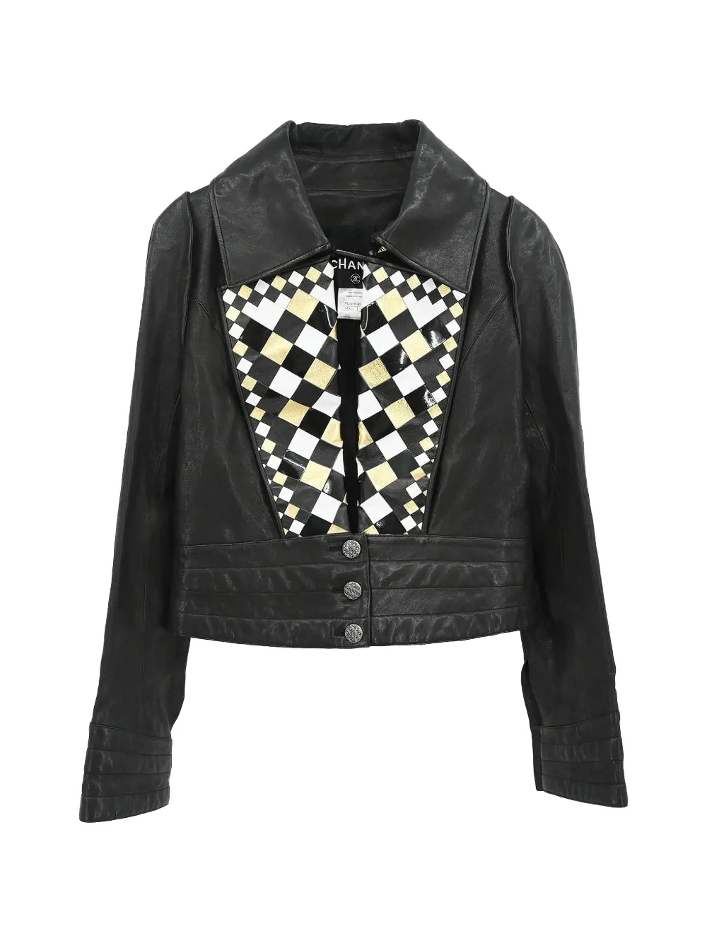 CHANEL Pre-Owned single-breasted leather jacket - Schwarz