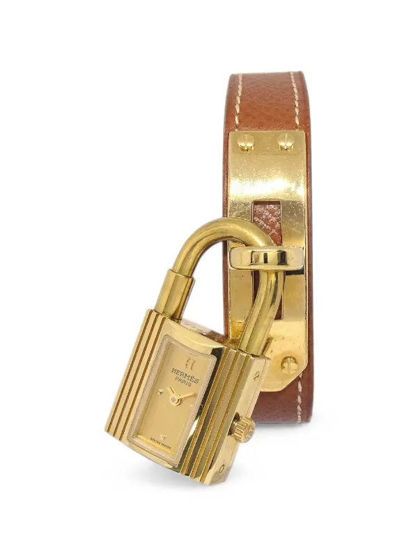 Hermès Pre-owned Kelly 19mm Padlock Watch in Gold