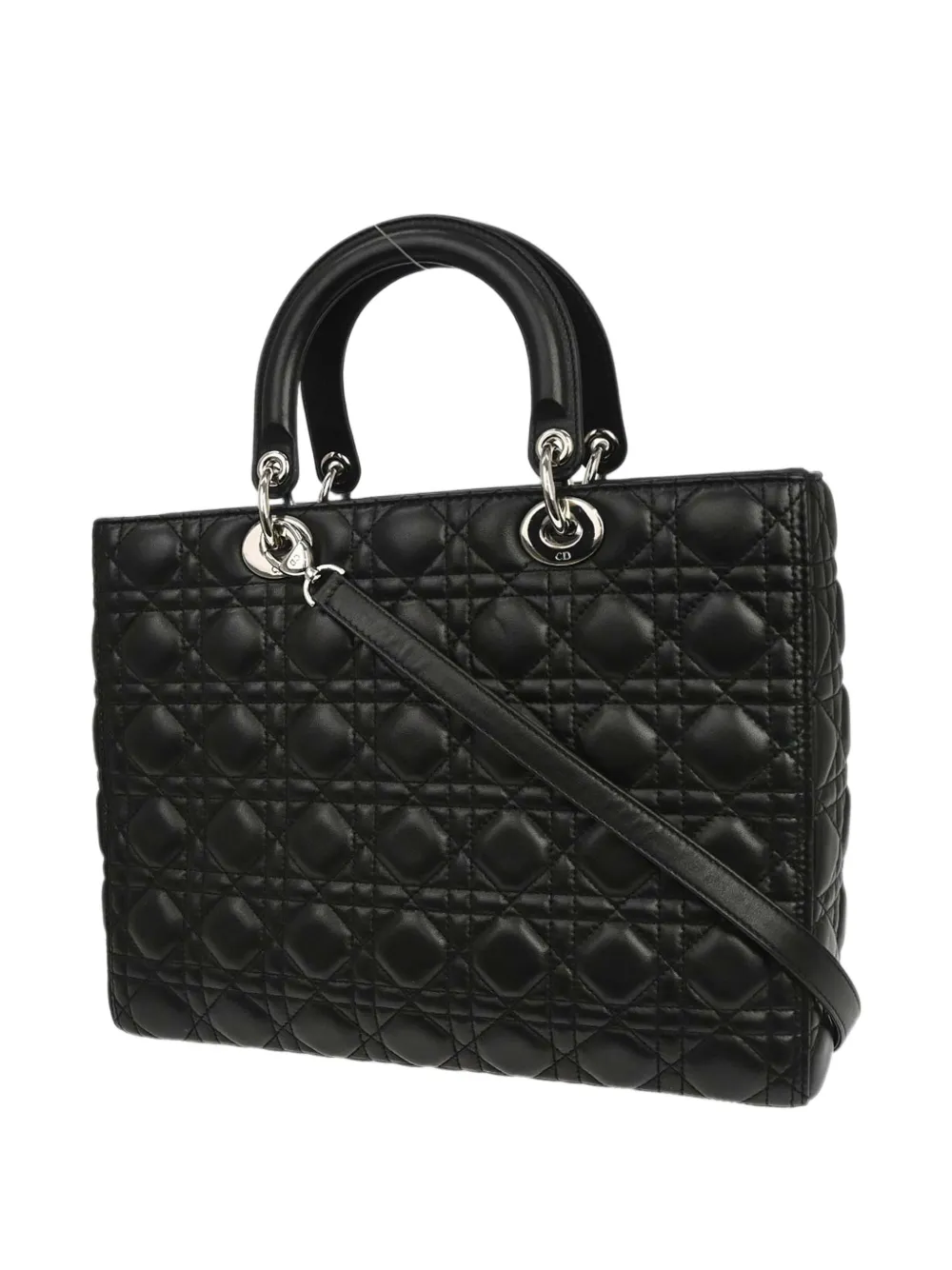 Christian Dior Pre-Owned Lady Dior Cannage 2way tote bag - Noir Christian Dior Pre-Owned Lady Dior Cannage 2way tote bag - Noir
