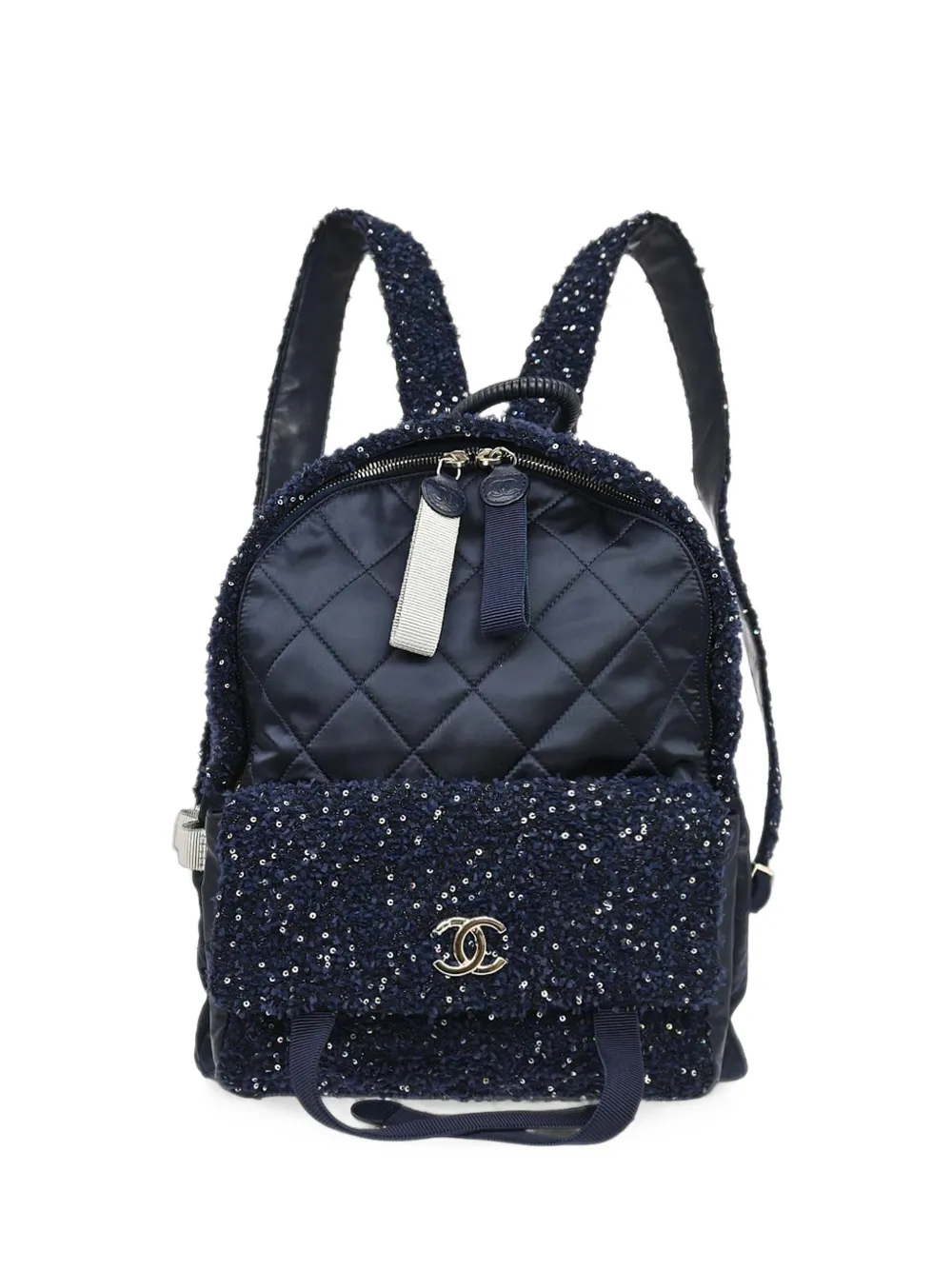 CHANEL Pre-Owned 2017-2018 Astronaut Essentials sequin-embellished backpack - Blu
