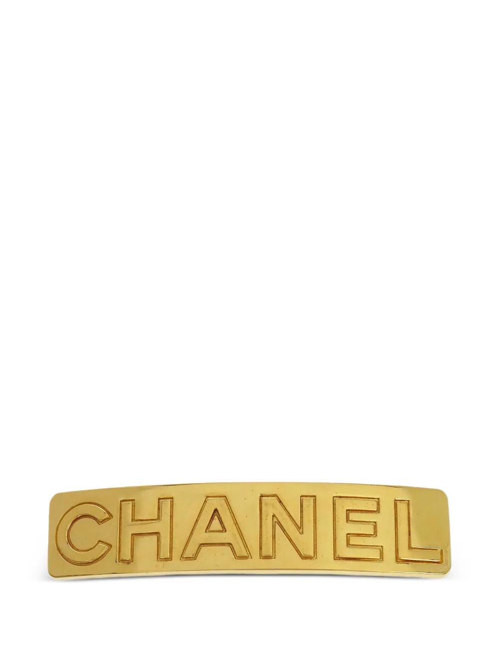 CHANEL Pre-Owned logo-engraved hair clip - Gold