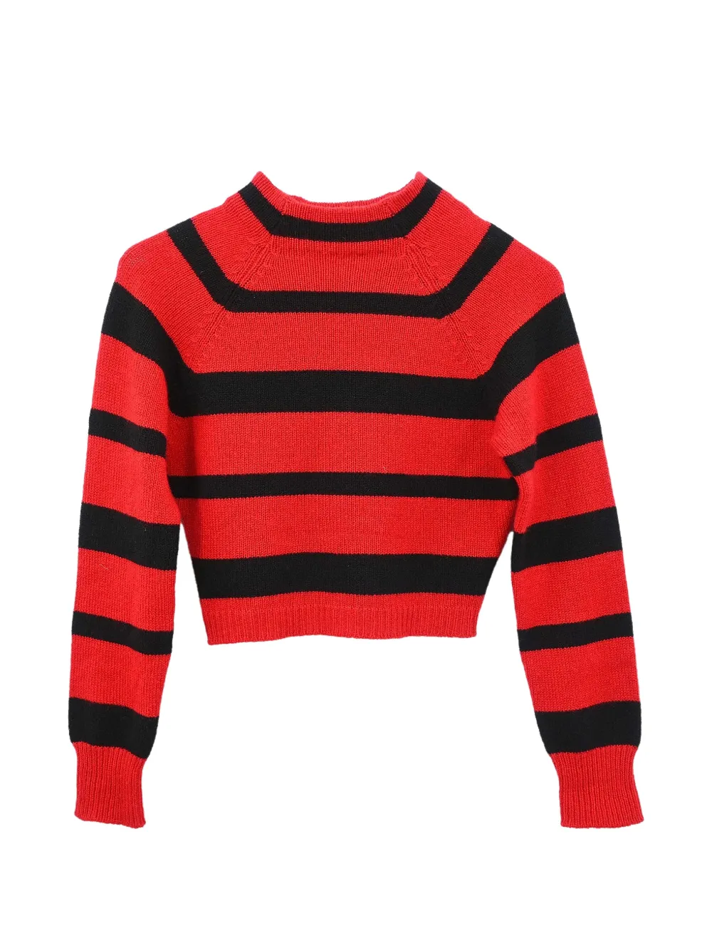 Miu Miu Pre-Owned 2019 striped cropped sweater - Rosso
