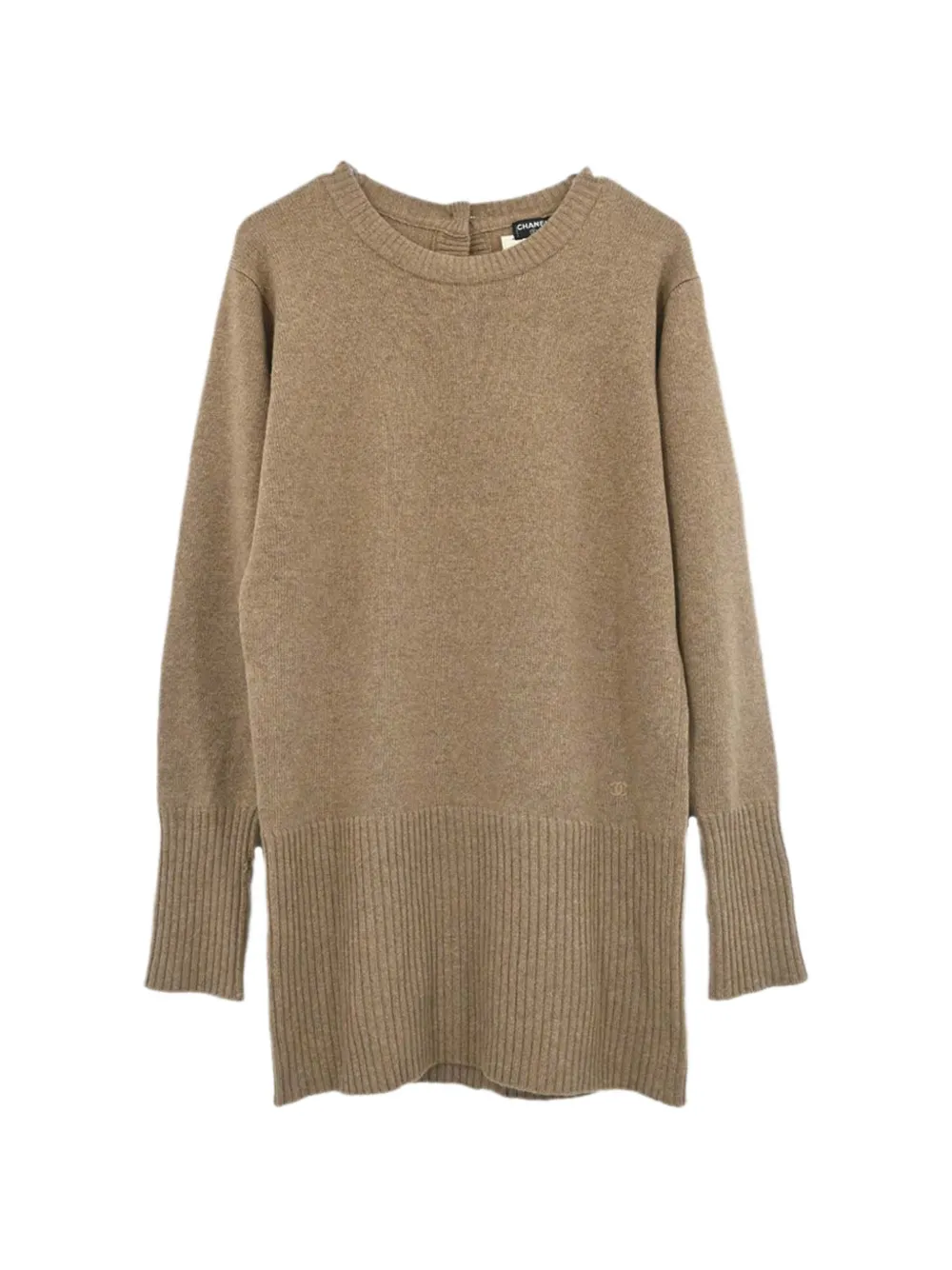 Pre-owned Chanel 1994 Ribbed-knit Sweater In Brown