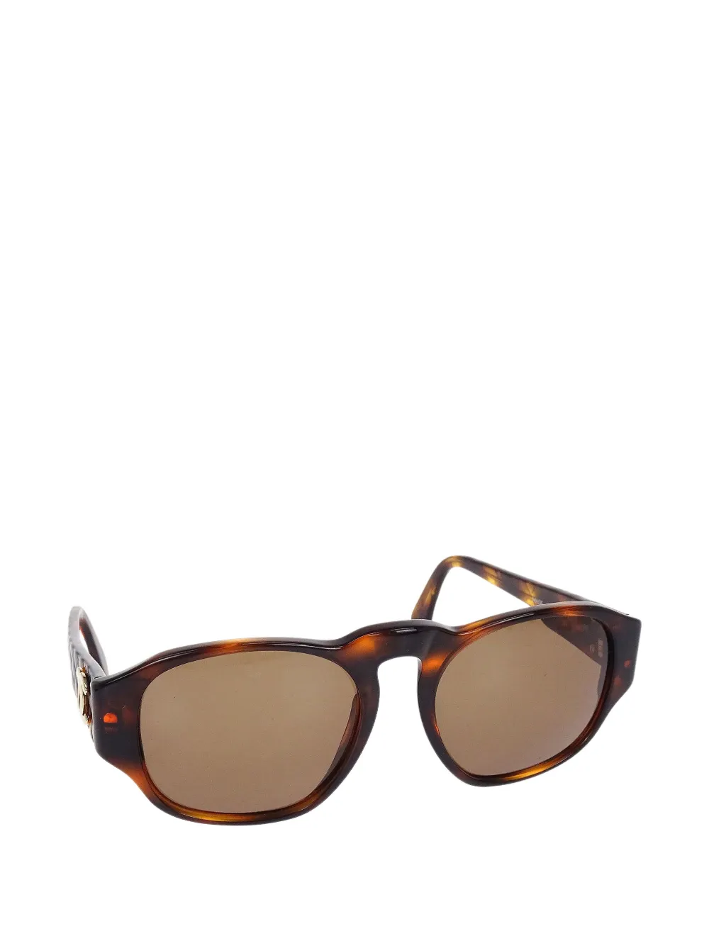 CHANEL Pre-Owned quilted-effect square-frame sunglasses - Marron CHANEL Pre-Owned quilted-effect square-frame sunglasses - Marron