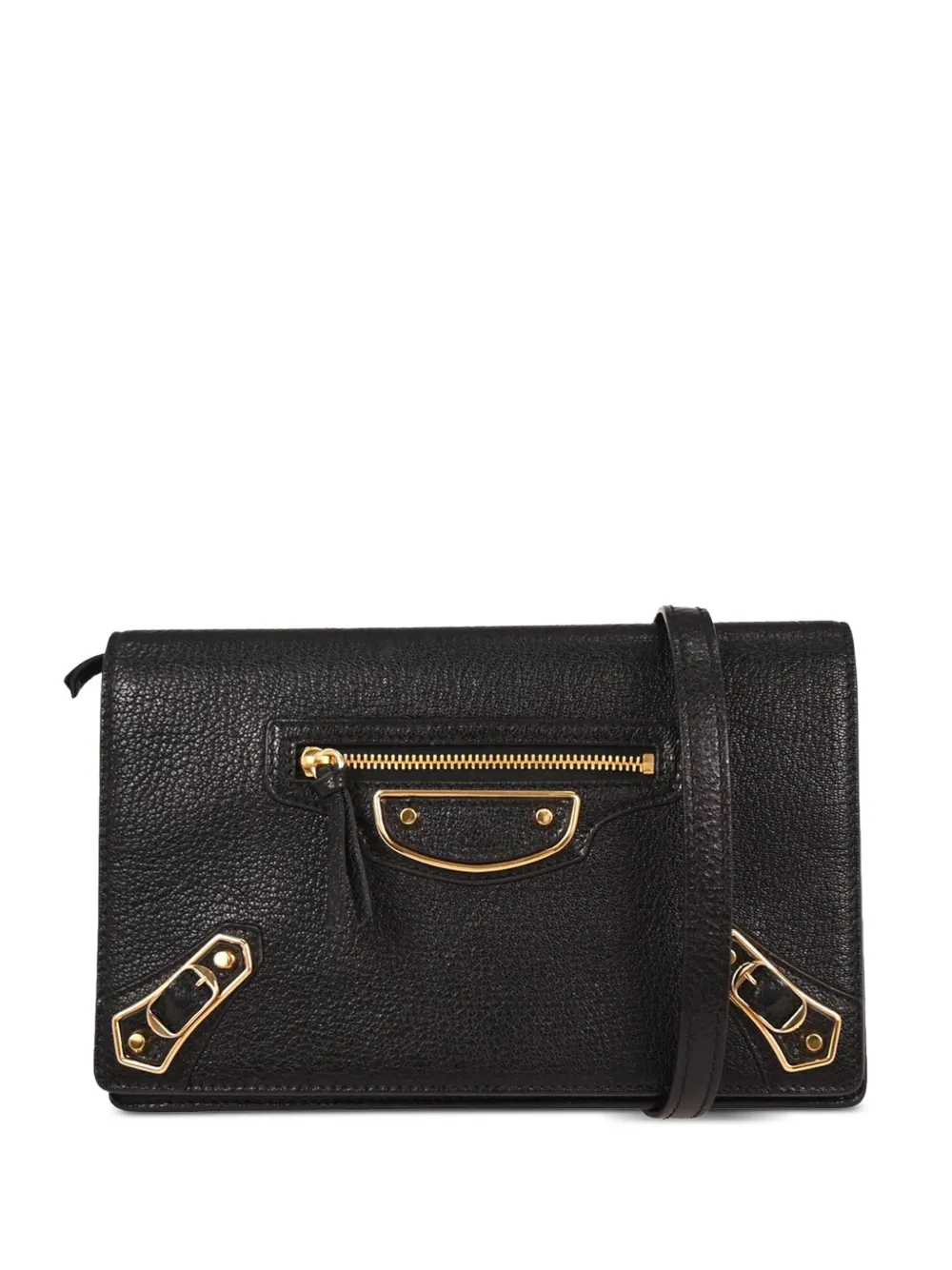 Balenciaga Pre-Owned Metallic Edge leather chain wallet - Schwarz