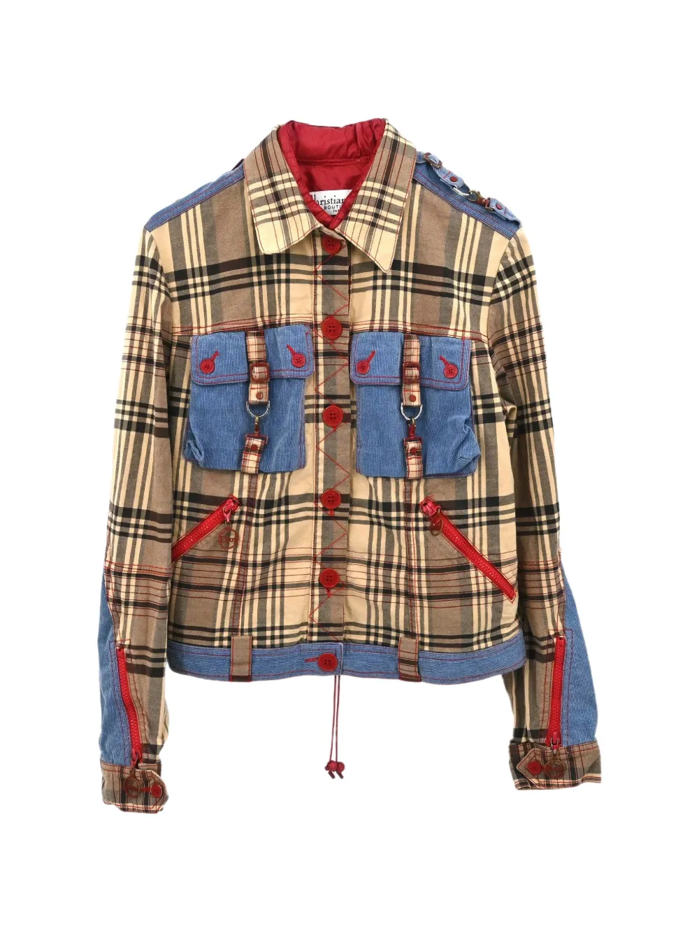Christian Dior Pre-Owned 2004 check denim jacket - Tons neutres Christian Dior Pre-Owned 2004 check denim jacket - Tons neutres