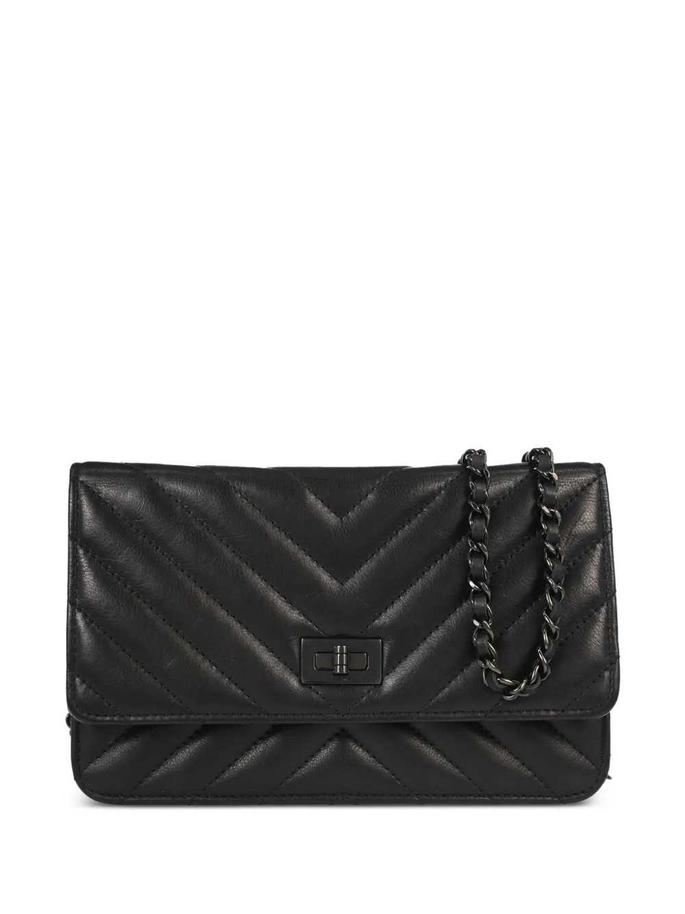 CHANEL Pre-Owned 2017-2018 Chevron Mademoiselle Lock clutch bags - Black