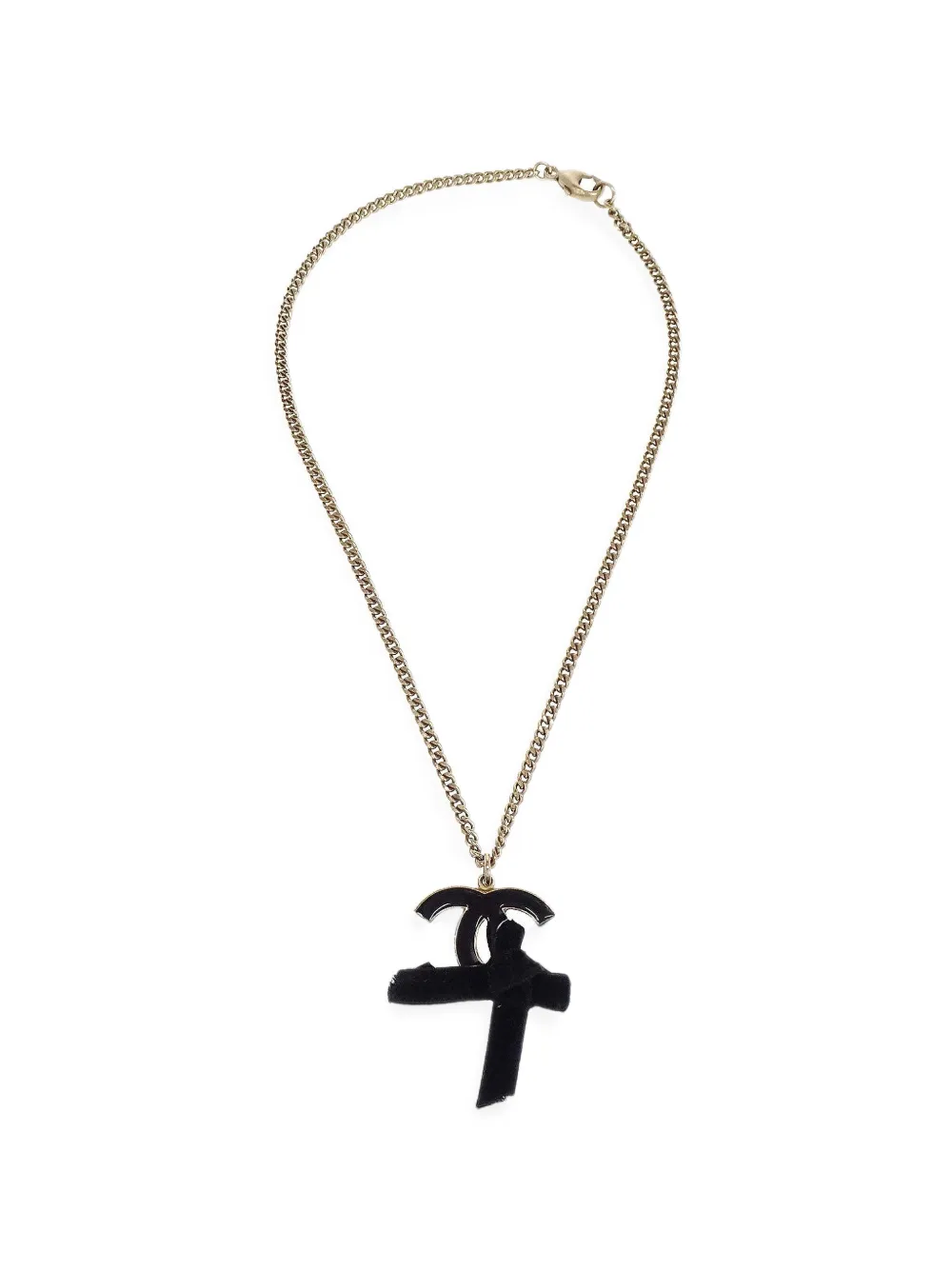 CHANEL Pre-Owned CC bow necklace - Gold
