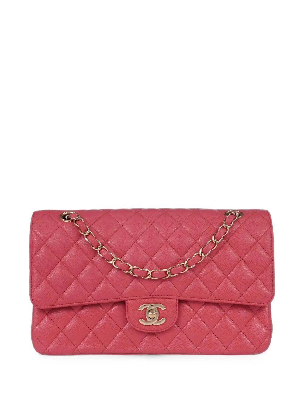 CHANEL Pre-Owned 2017 Medium Classic Double Flap leather shoulder bag - Rosa