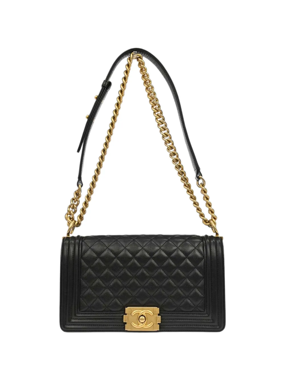 CHANEL Pre-Owned 2019 medium Boy Chanel chain crossbody bag - Nero
