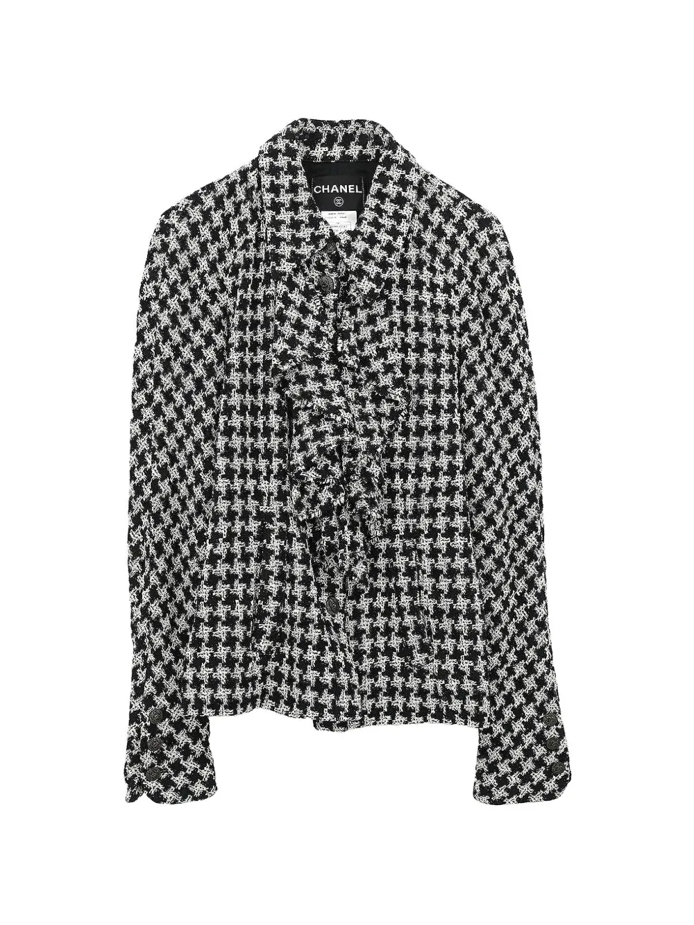 CHANEL Pre-Owned houndstooth single-breasted blazer - Nero