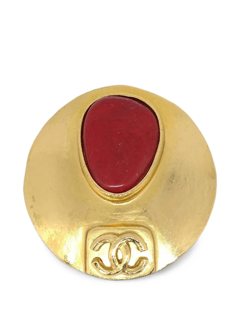 CHANEL Pre-Owned stone-embellished pin - Oro
