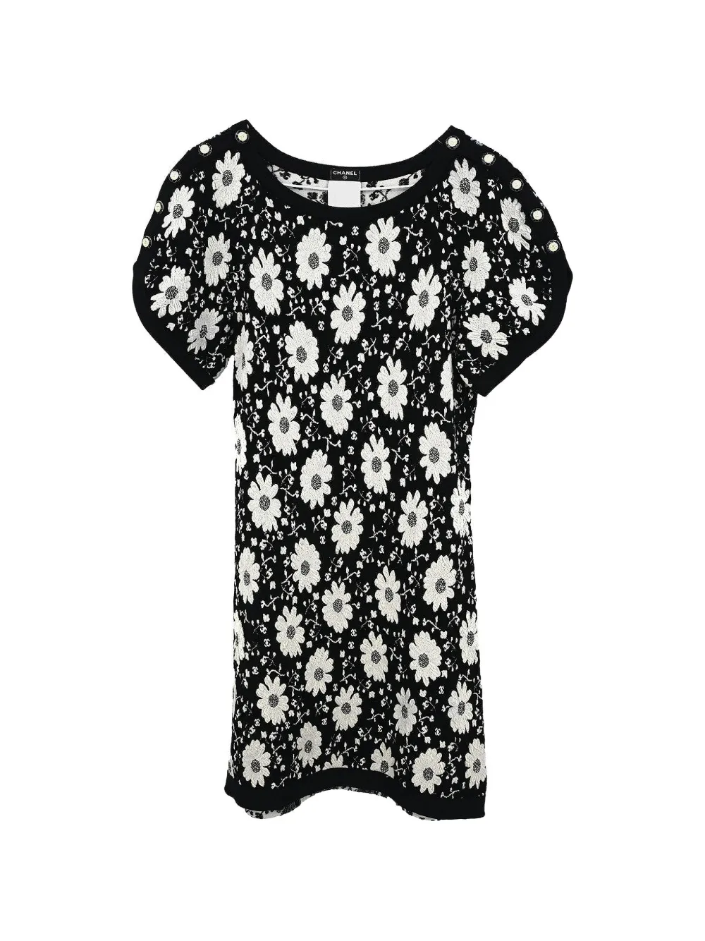 CHANEL Pre-Owned 2014 floral-jacquard dress - Noir CHANEL Pre-Owned 2014 floral-jacquard dress - Noir