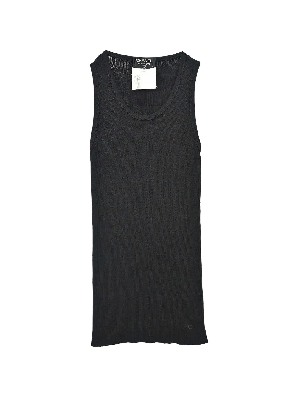 CHANEL Pre-Owned 1993 logo-embroidered tank top - Nero