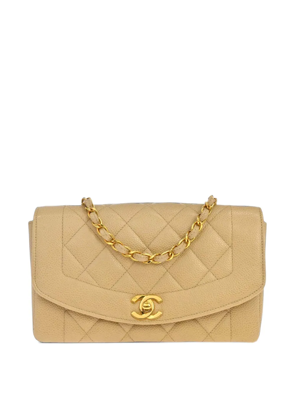 CHANEL Pre-Owned 1994-1996 small Diana shoulder bag - Nude