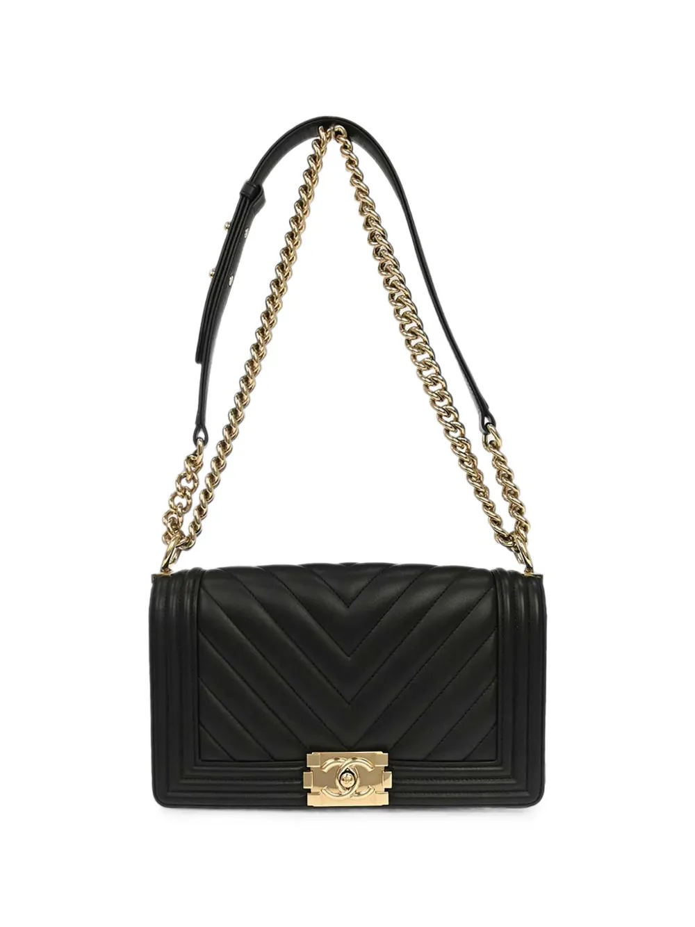 CHANEL Pre-Owned Boy Chanel chevron-pattern shoulder bag - Nero