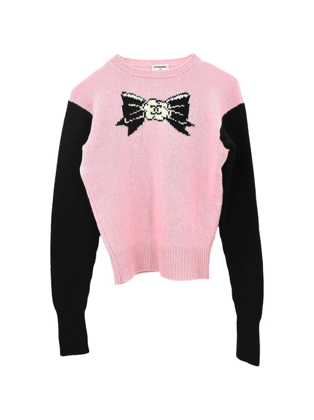 CHANEL Pre-Owned 1995 bow-motif sweater - Pink