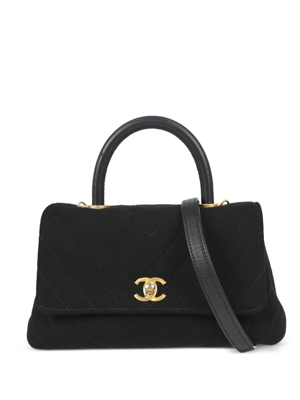 CHANEL Pre-Owned 2019 Chevron Coco shoulder bag - Black